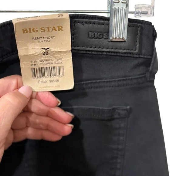 Big Star Womens Remy Low Rise Summer Black Denim Shorts Size 28 NWT - Picture 4 of 6